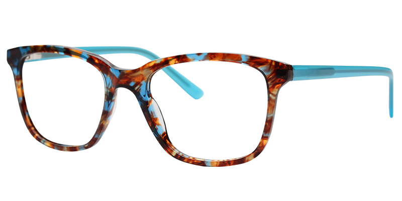 Acetate Square Eyeglasses pattern-blue