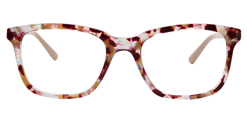 Acetate Square Eyeglasses pattern-red