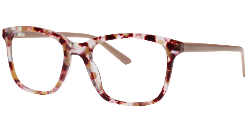 Acetate Square Eyeglasses pattern-red