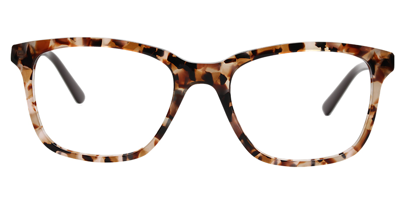 Acetate Square Eyeglasses pattern-brown