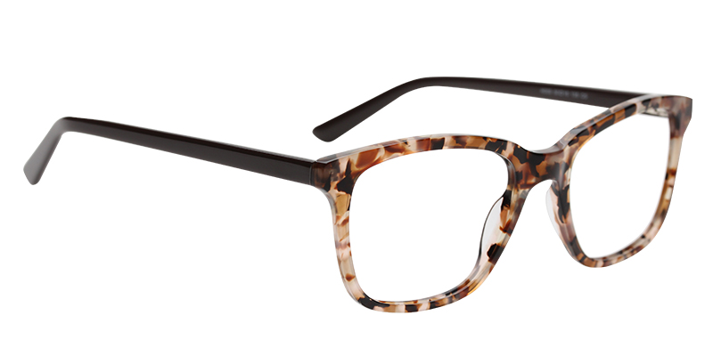 Acetate Square Eyeglasses pattern-brown