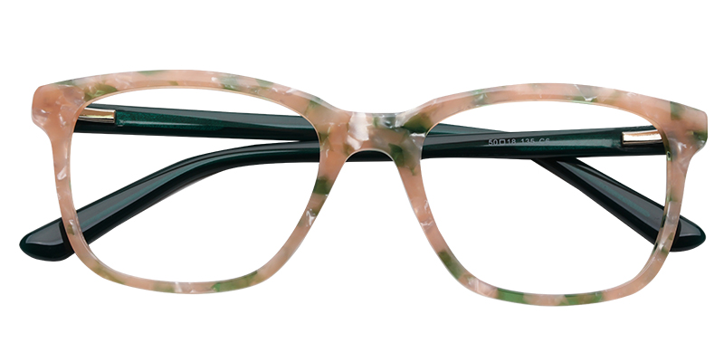 Acetate Square Eyeglasses pattern-green