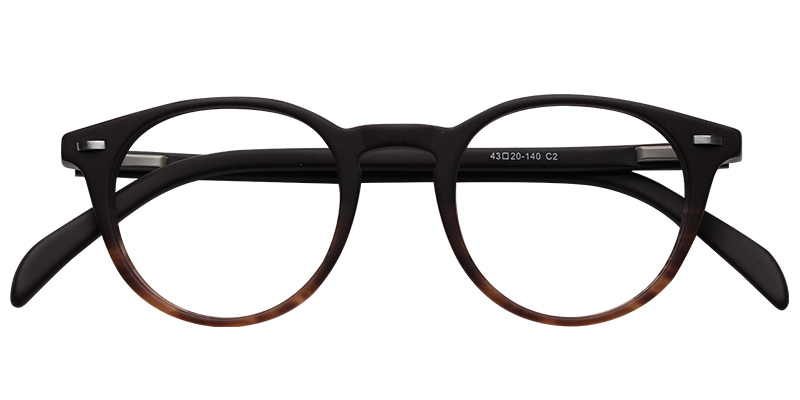 Acetate Round Eyeglasses pattern-black