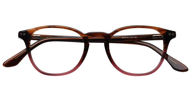 Acetate Round Eyeglasses pattern-red