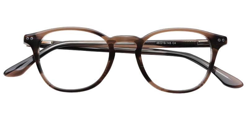 Acetate Round Eyeglasses pattern-brown