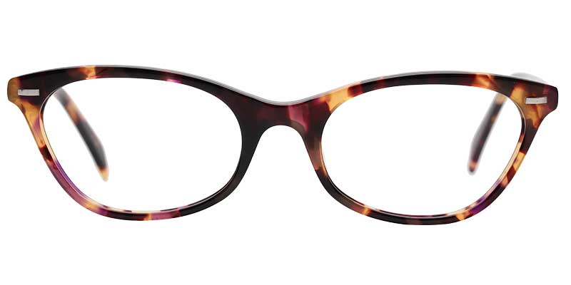 Acetate Oval Eyeglasses pattern-purple