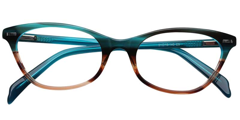 Acetate Oval Eyeglasses pattern-brown