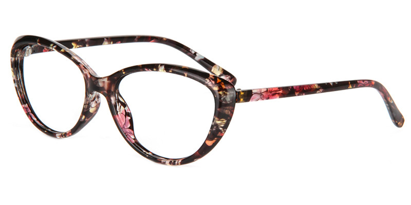 Oval Eyeglasses pattern-red