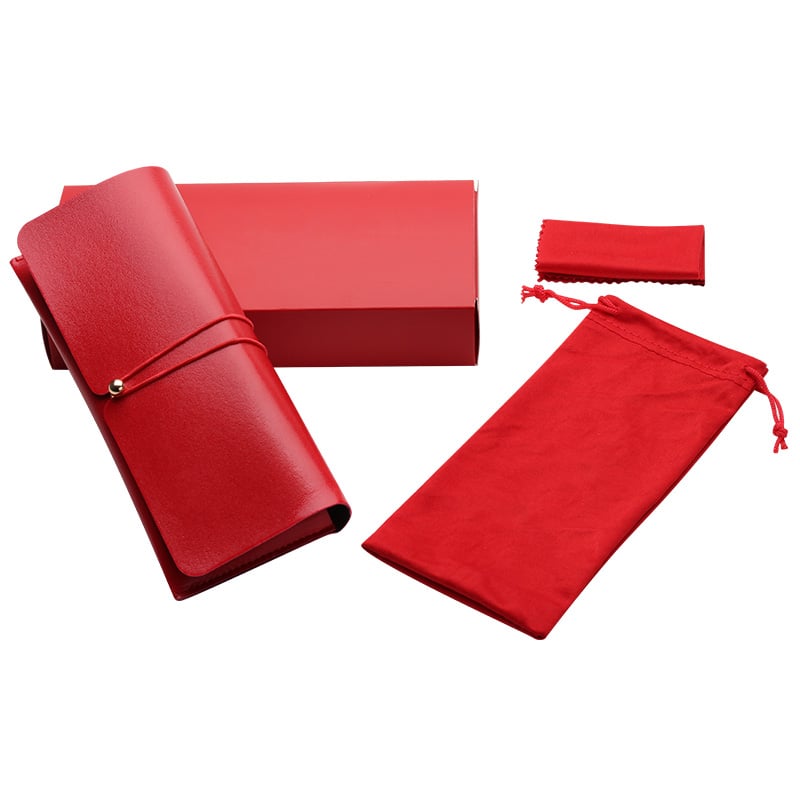 Eyeglasses Glasses Case Set red