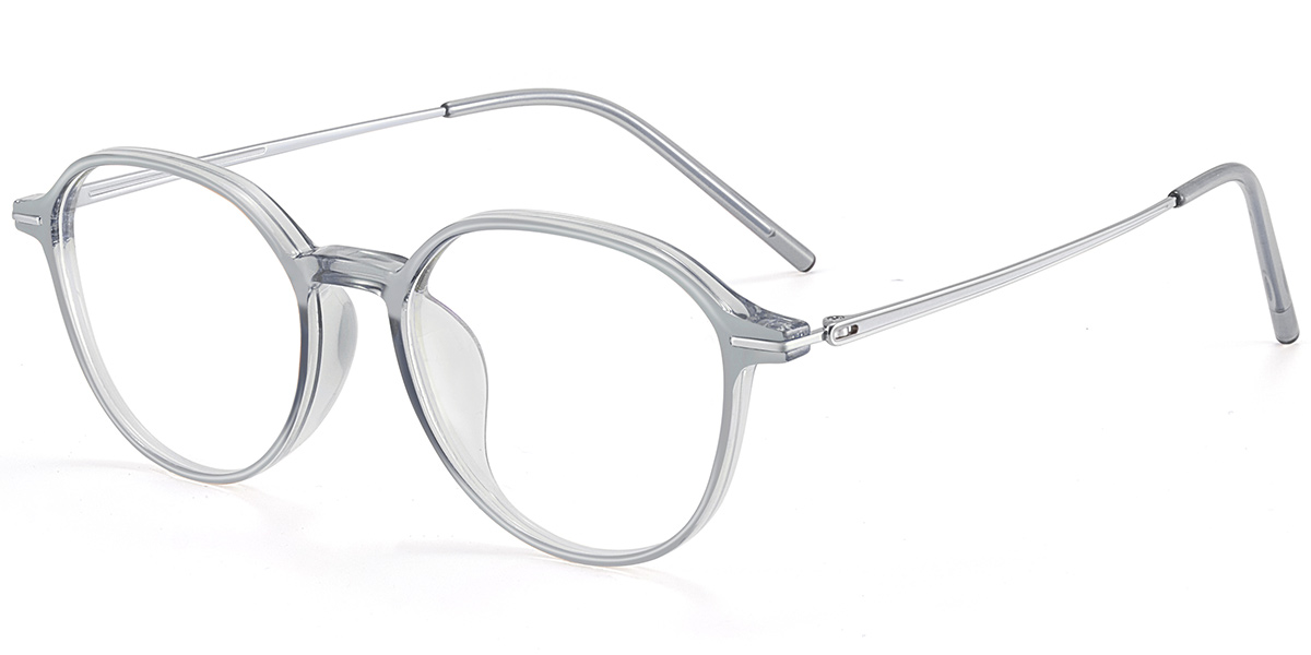 Acetate & Titanium Square Reading Glasses translucent-grey