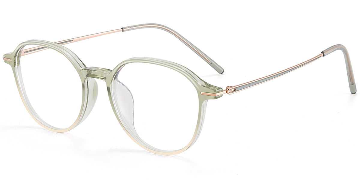 Acetate & Titanium Square Reading Glasses gradient_green
