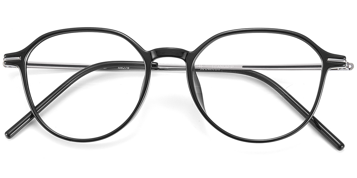 Acetate & Titanium Square Reading Glasses black