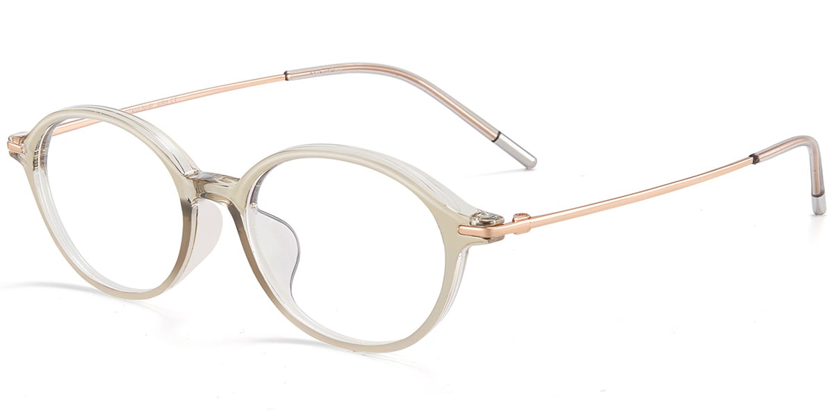 Acetate & Titanium Oval Reading Glasses translucent-light_brown