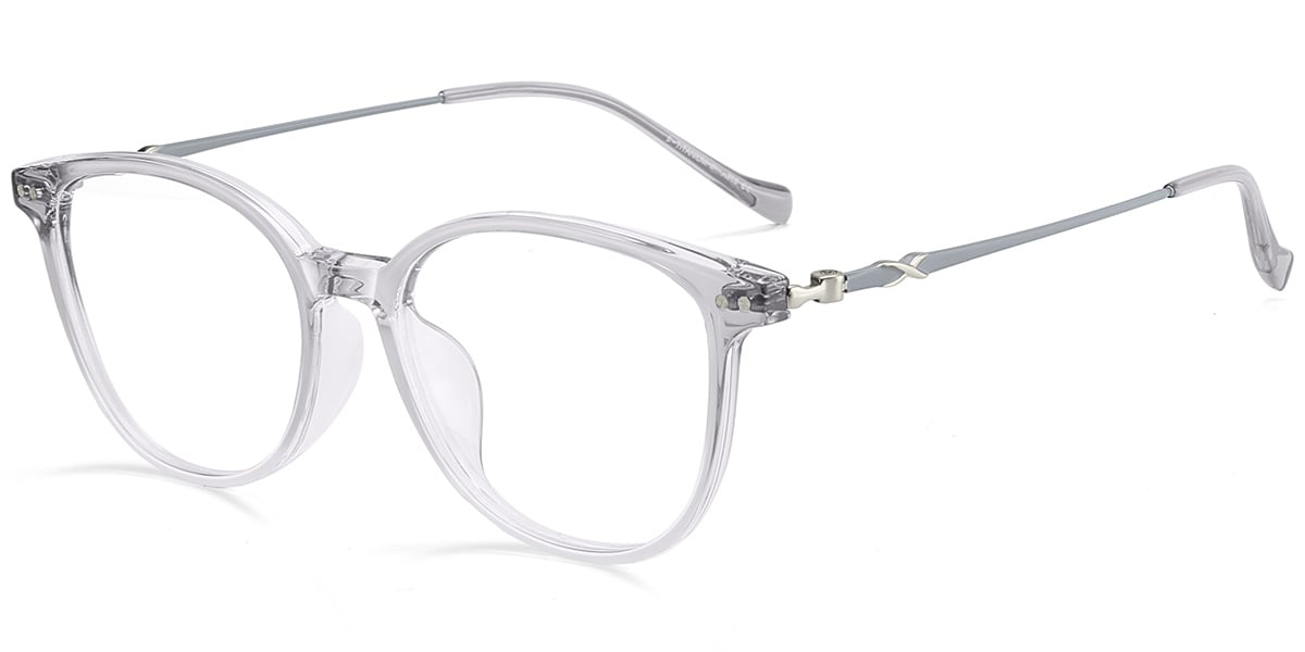 Acetate & Titanium Square Reading Glasses translucent-grey