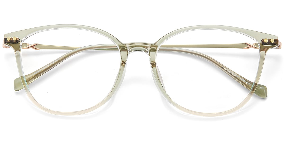 Acetate & Titanium Square Reading Glasses gradient_green