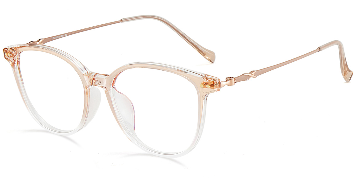 Acetate & Titanium Square Reading Glasses gradient_pink