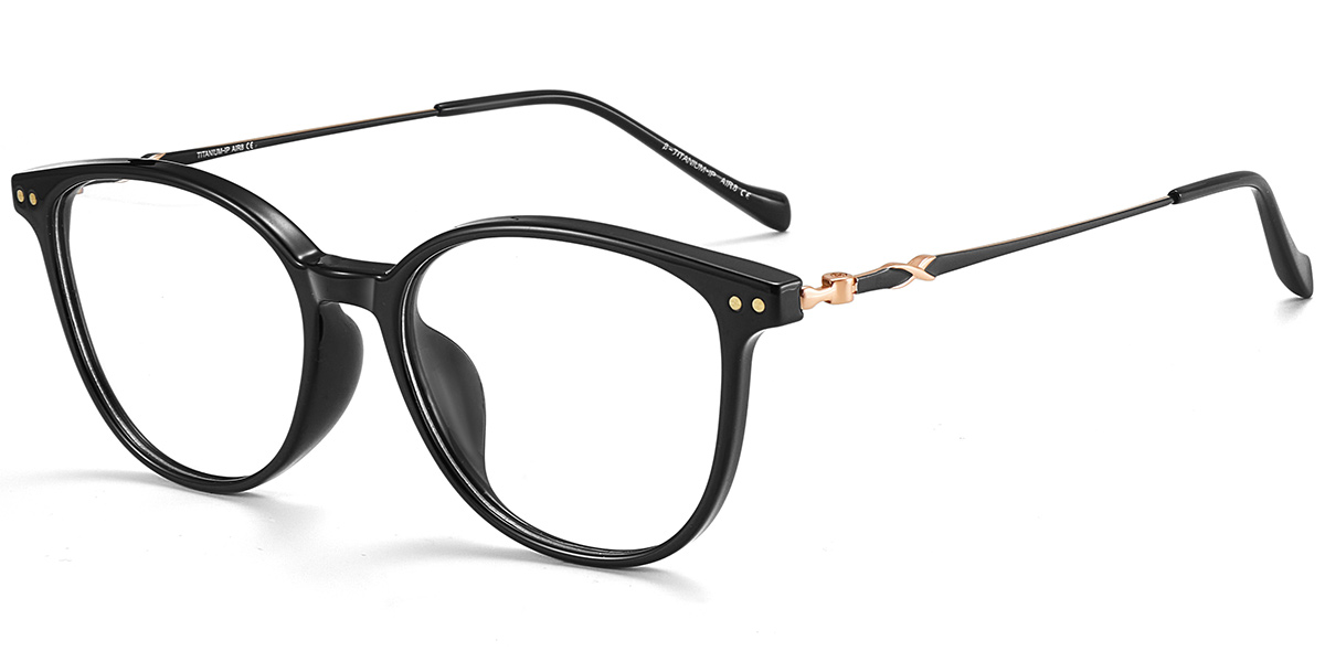 Acetate & Titanium Square Reading Glasses black