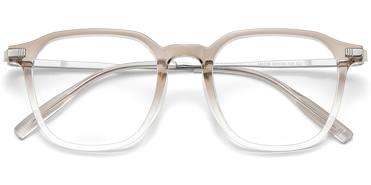 Acetate & Titanium Square Reading Glasses gradient_brown