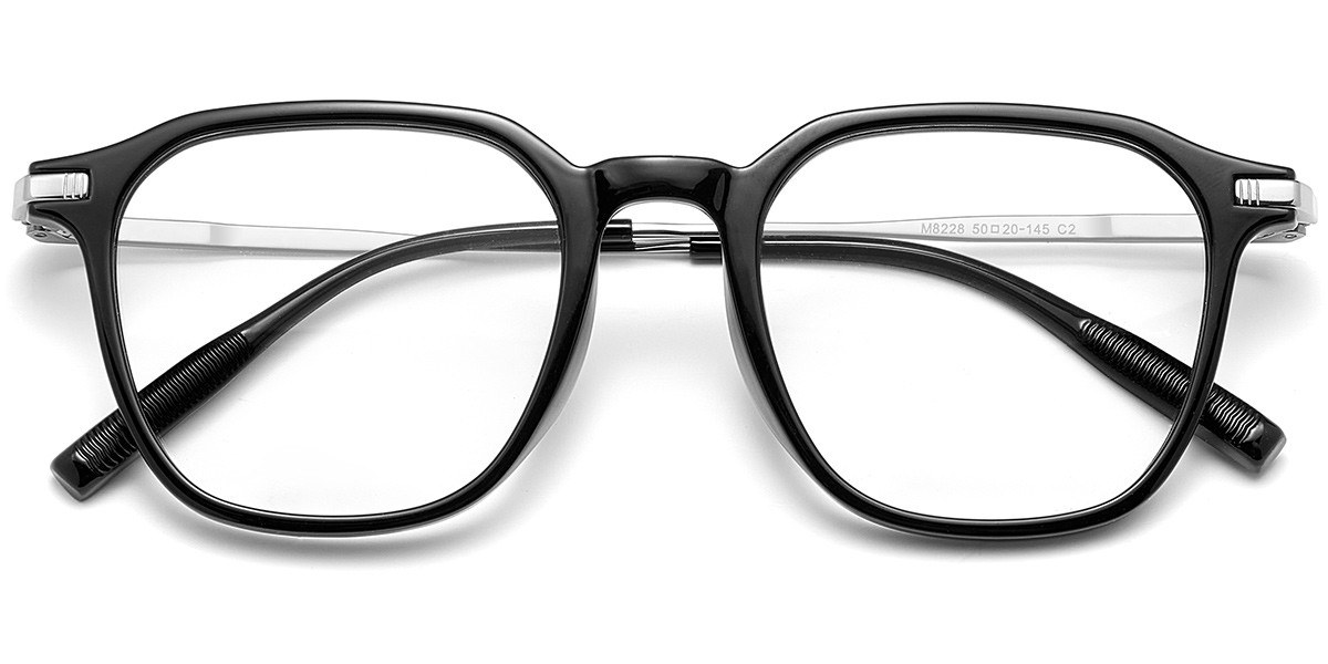 Acetate & Titanium Square Reading Glasses black