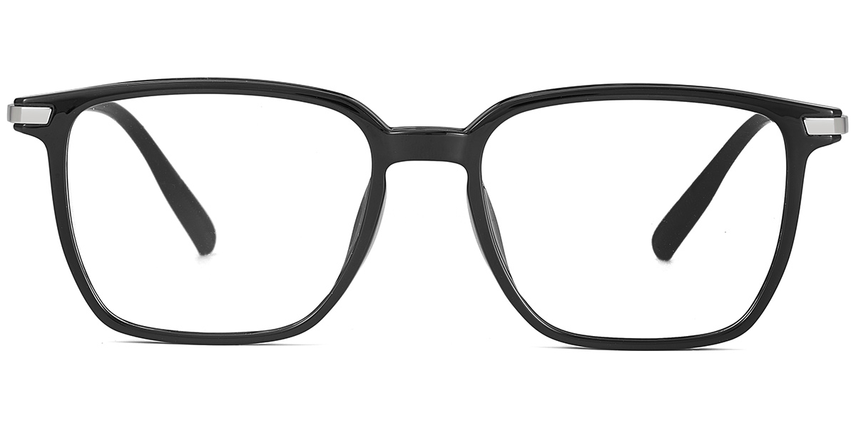 Acetate & Titanium Square Reading Glasses black