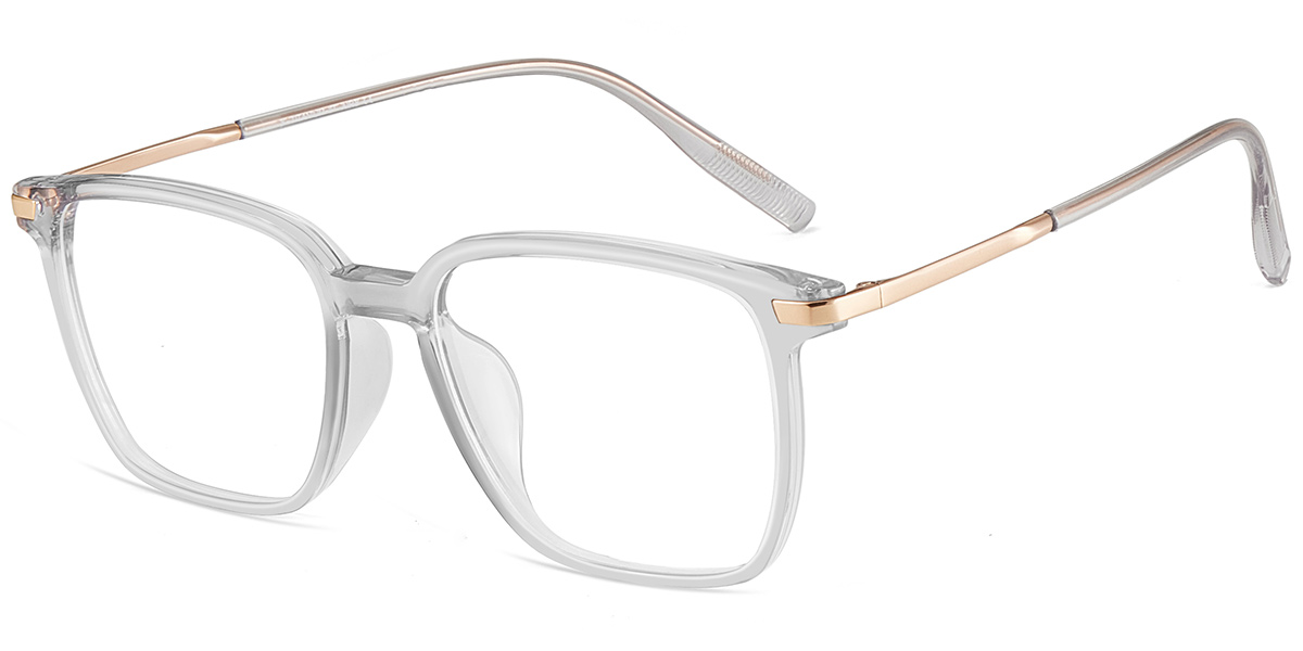 Acetate & Titanium Square Reading Glasses translucent-grey