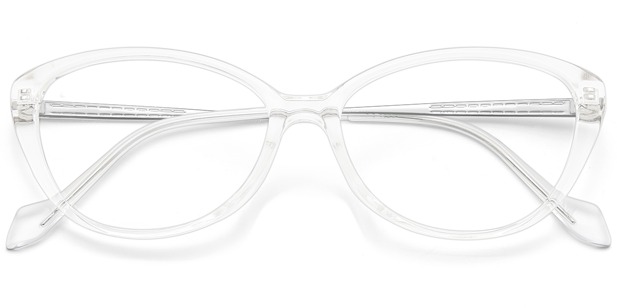 Acetate & Titanium Cat Eye Reading Glasses translucent-white
