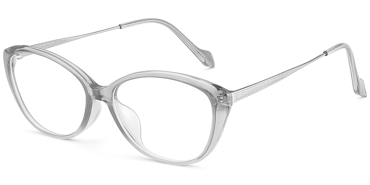 Acetate & Titanium Cat Eye Reading Glasses translucent-grey