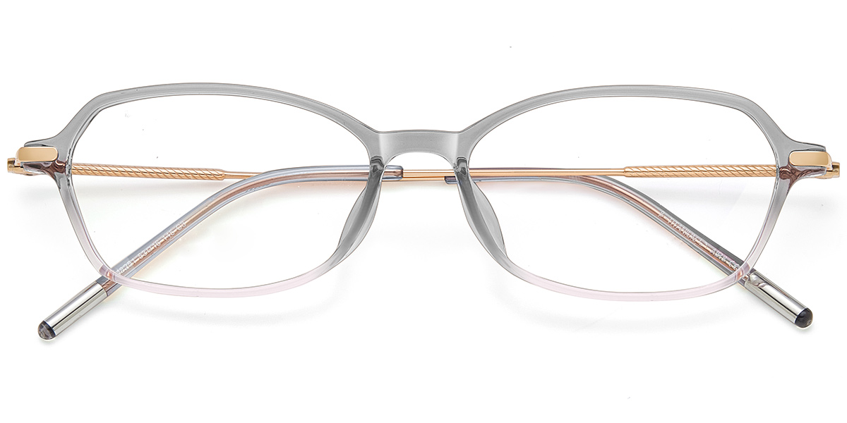 Acetate & Titanium Rectangle Reading Glasses gradient_grey