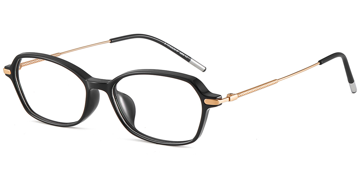 Acetate & Titanium Rectangle Reading Glasses black