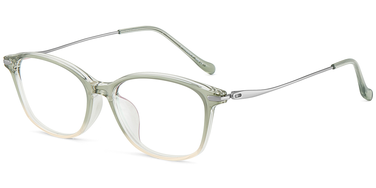 Acetate & Titanium Rectangle Reading Glasses gradient_green
