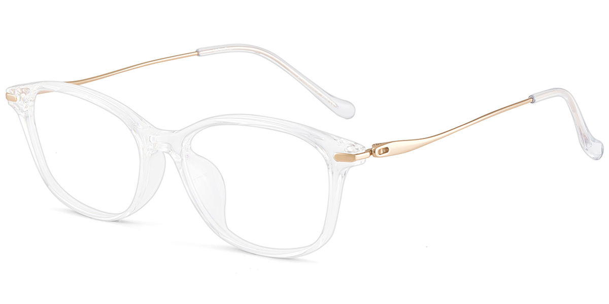 Acetate & Titanium Rectangle Reading Glasses translucent-white