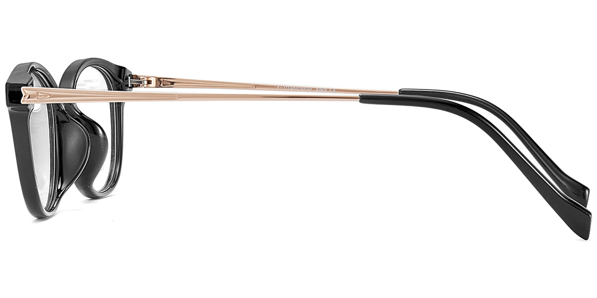 Acetate & Titanium Rectangle Reading Glasses black