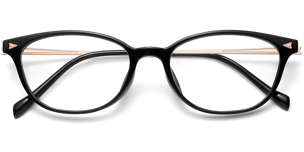 Acetate & Titanium Rectangle Reading Glasses black