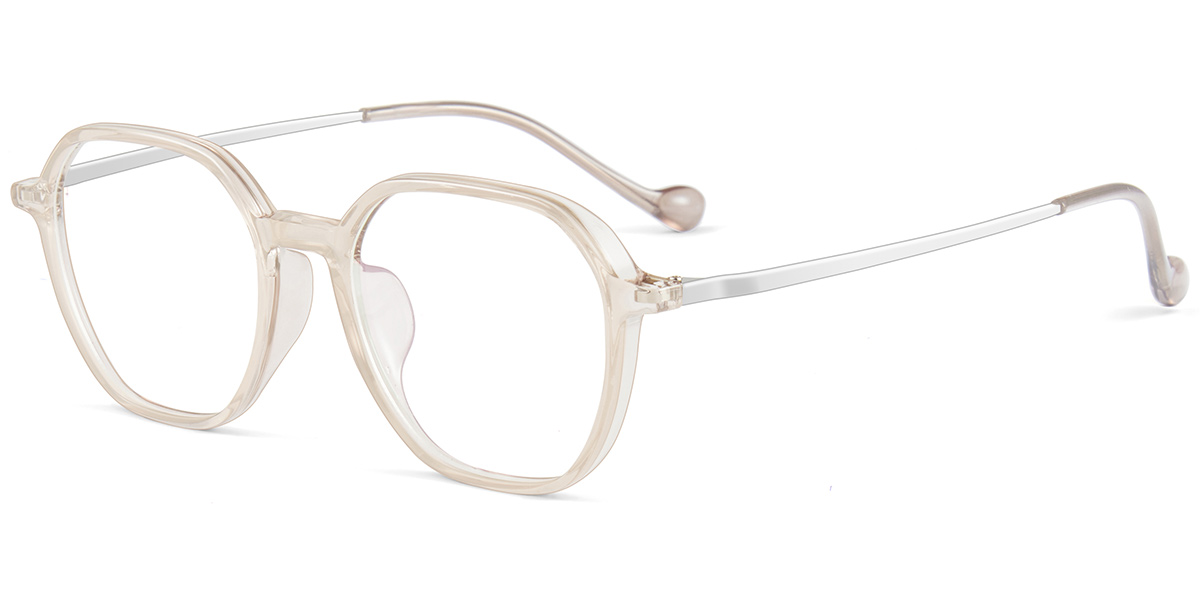 Acetate & Titanium Square Reading Glasses translucent-brown