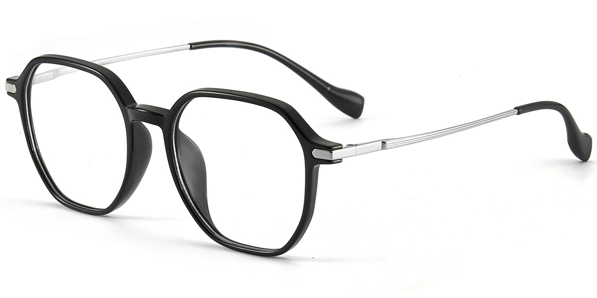 Acetate & Titanium Square Reading Glasses black