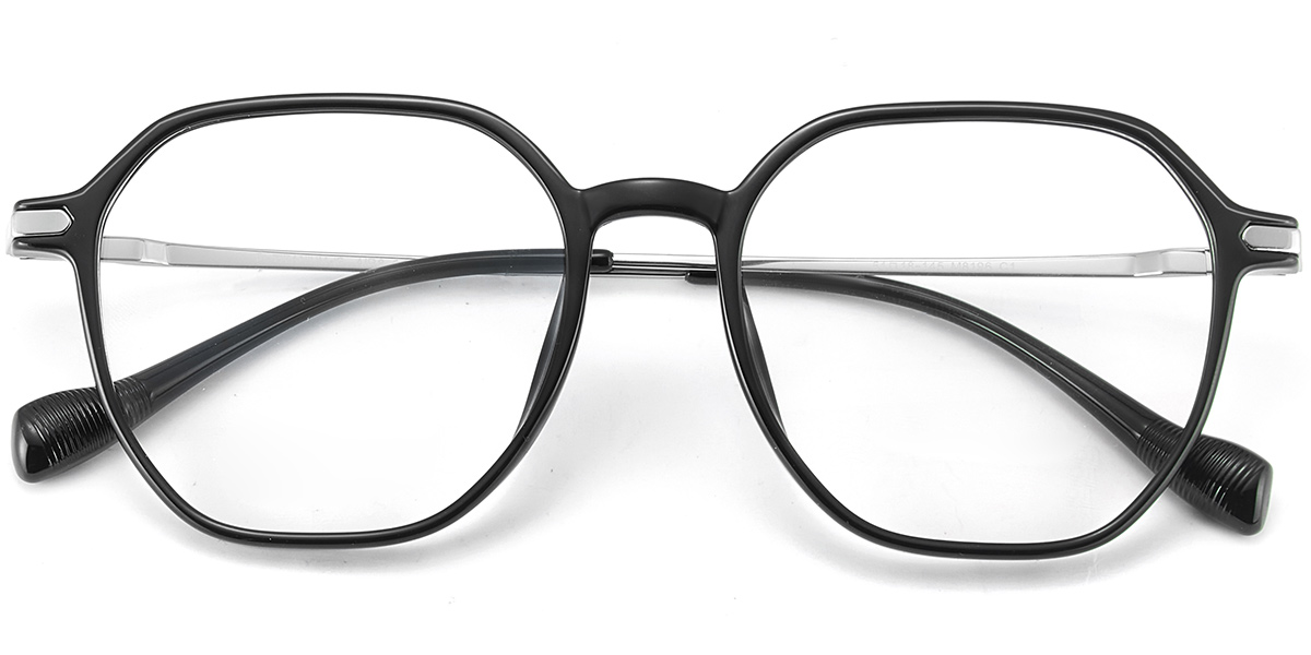 Acetate & Titanium Square Reading Glasses black