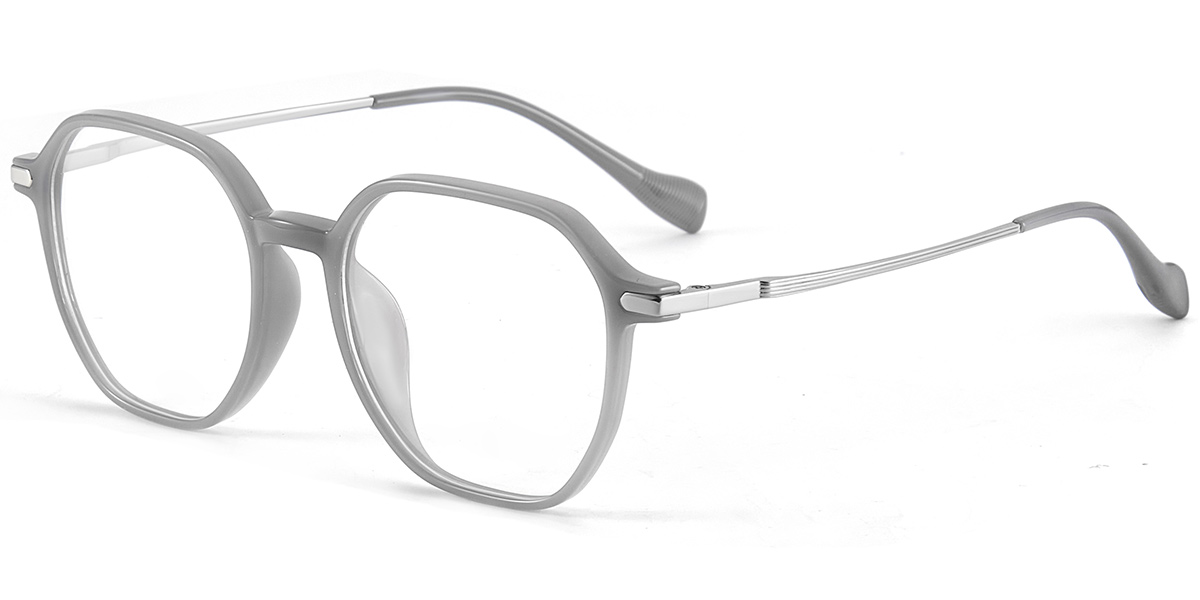 Acetate & Titanium Square Reading Glasses grey