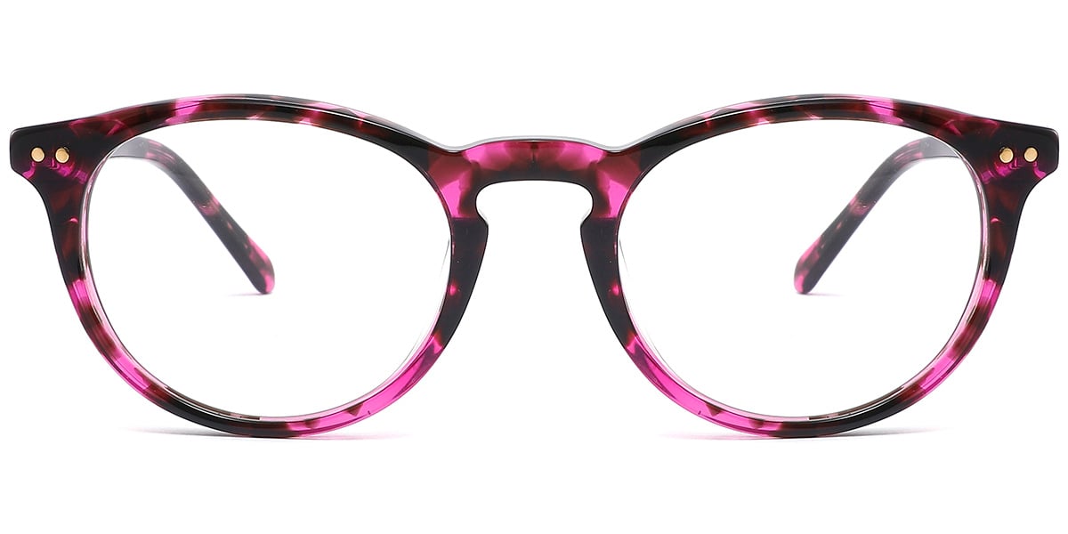 Acetate Round Reading Glasses pattern-rose