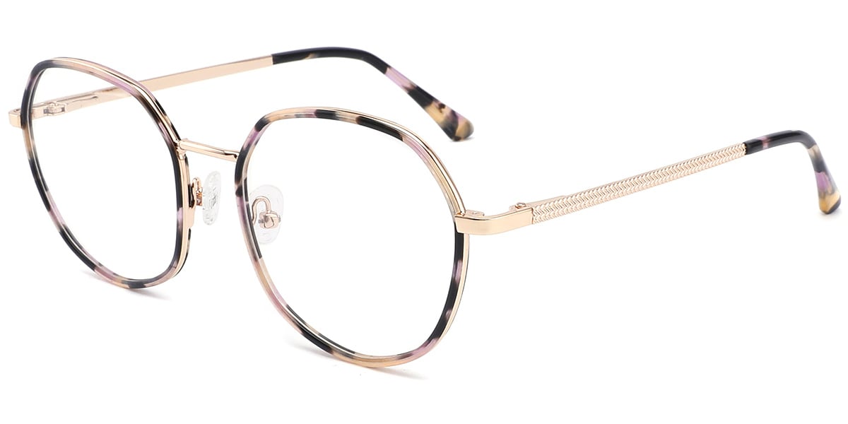 Acetate Geometric Reading Glasses pattern-brown