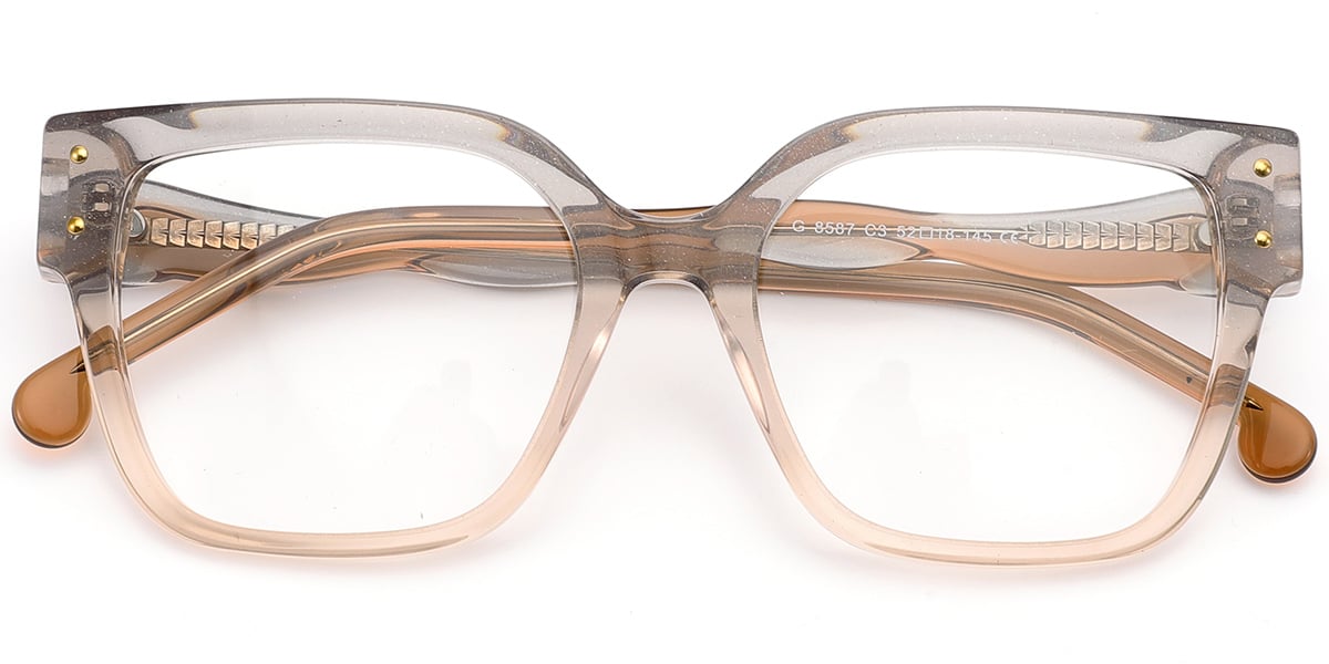 Acetate Square Reading Glasses gradient_brown