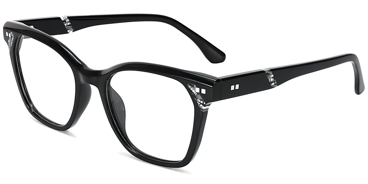 Acetate Square Reading Glasses pattern-black