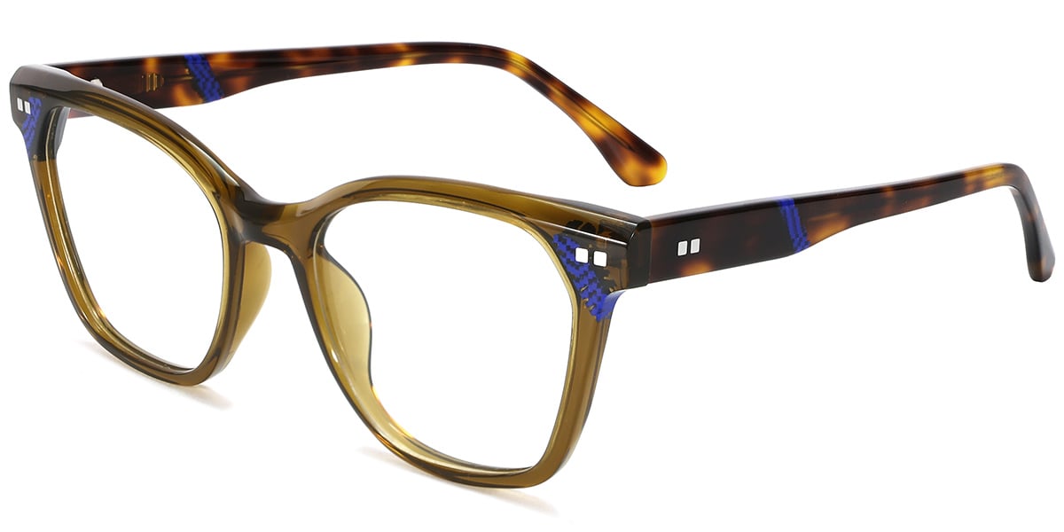 Acetate Square Reading Glasses pattern-brown
