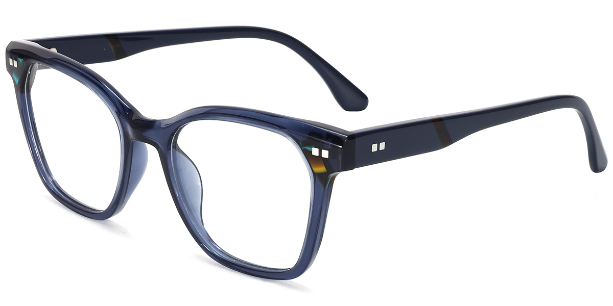 Acetate Square Reading Glasses pattern-blue