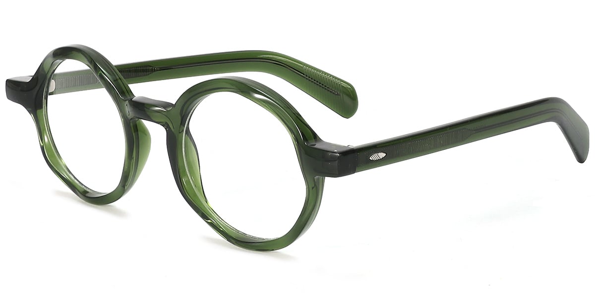Acetate Round Reading Glasses translucent-green