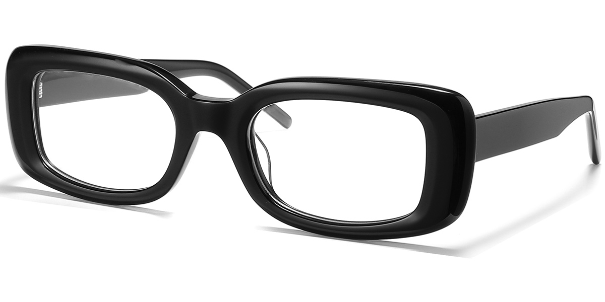 Acetate Rectangle Reading Glasses black