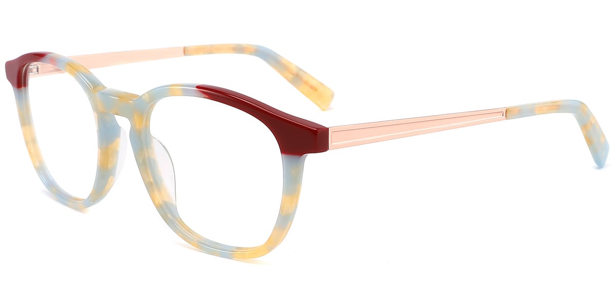 Acetate Square Reading Glasses pattern-yellow