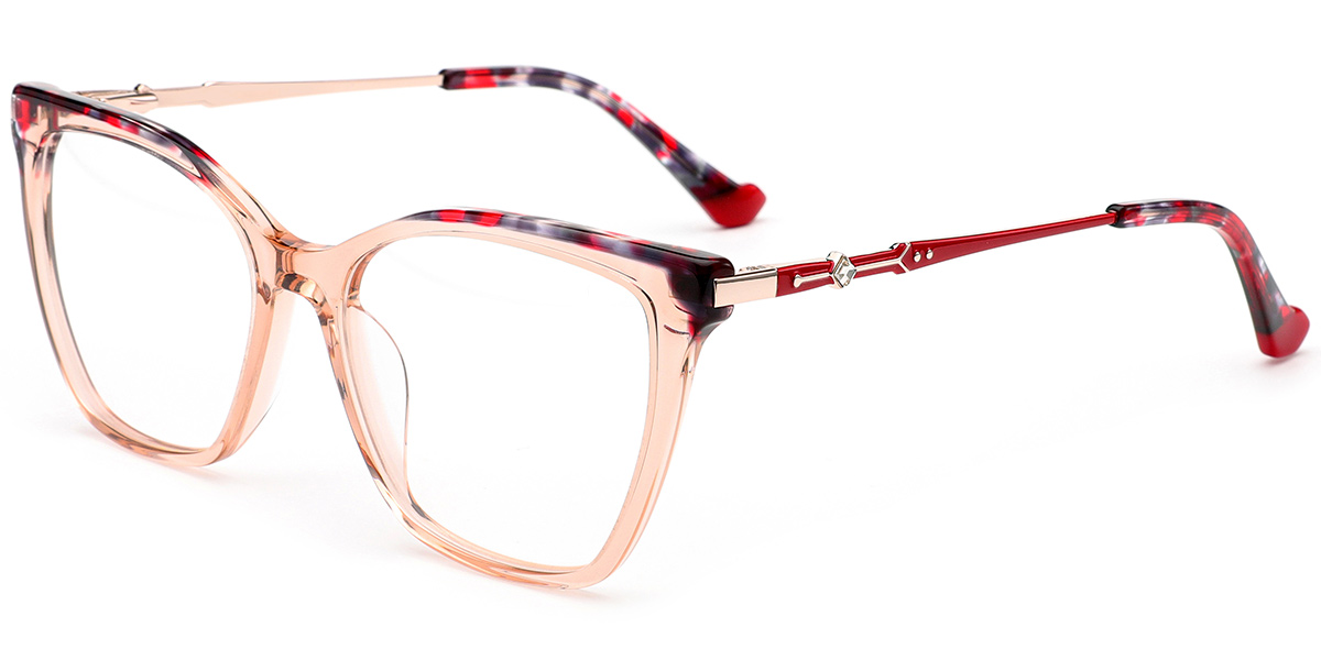 Acetate Square Reading Glasses pattern-red