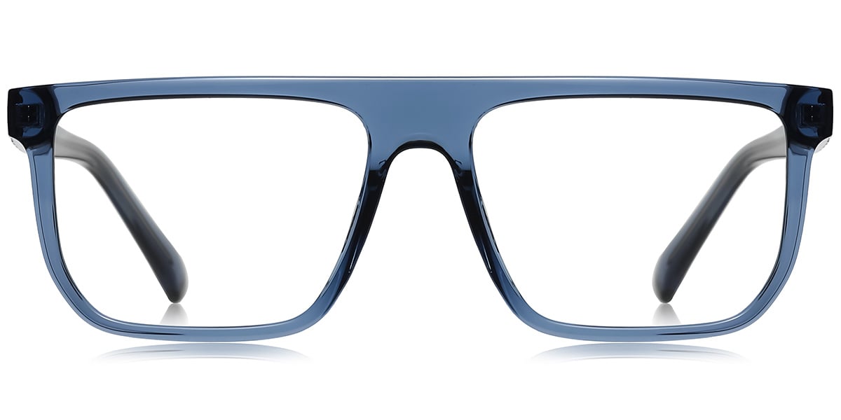 Square Reading Glasses translucent-blue