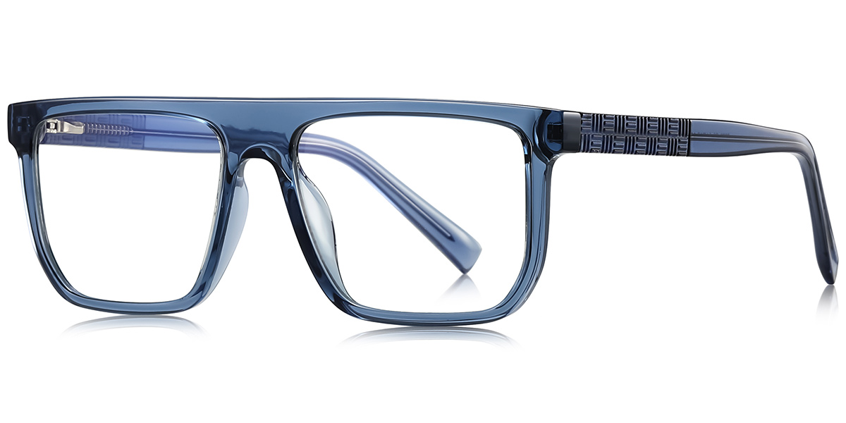 Square Reading Glasses translucent-blue
