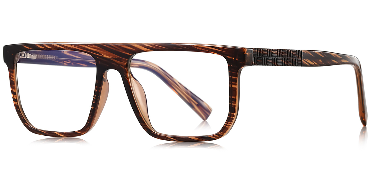 Square Reading Glasses pattern-brown